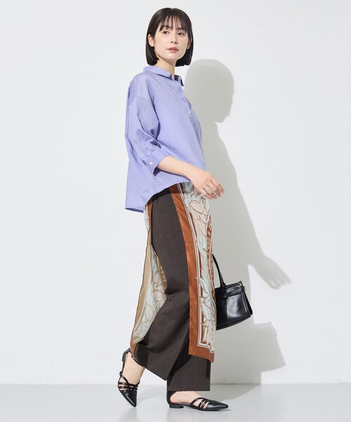 INDIVI（インディヴィ）の「【シアー／7分袖】体型カバーゆったりシャツ（シャツ/ブラウス・レディース・ネイビー系2/ブルー系7/ピンク系その他・05/13/15 /34/38）」の10枚目の写真