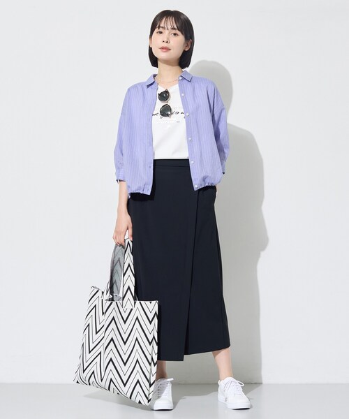 INDIVI（インディヴィ）の「【シアー／7分袖】体型カバーゆったりシャツ（シャツ/ブラウス・レディース・ネイビー系2/ブルー系7/ピンク系その他・05/13/15 /34/38）」の11枚目の写真