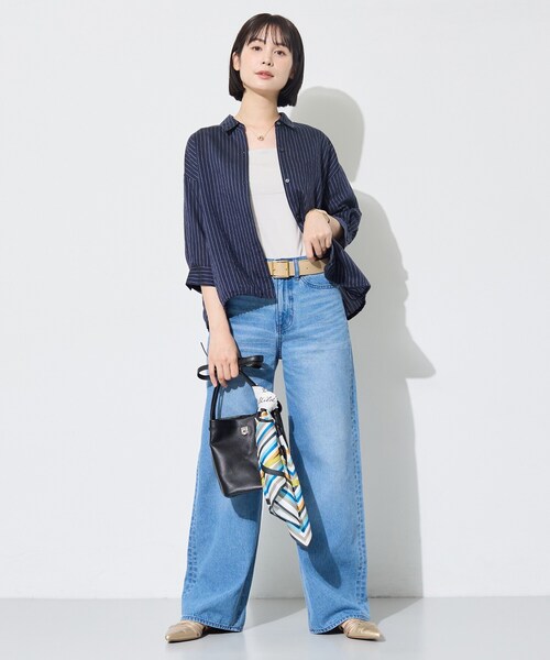 INDIVI（インディヴィ）の「【シアー／7分袖】体型カバーゆったりシャツ（シャツ/ブラウス・レディース・ネイビー系2/ブルー系7/ピンク系その他・05/13/15 /34/38）」の14枚目の写真