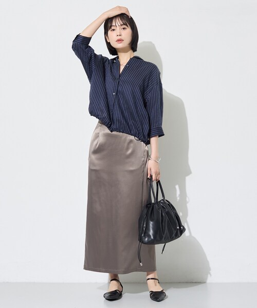 INDIVI（インディヴィ）の「【シアー／7分袖】体型カバーゆったりシャツ（シャツ/ブラウス・レディース・ネイビー系2/ブルー系7/ピンク系その他・05/13/15 /34/38）」の15枚目の写真