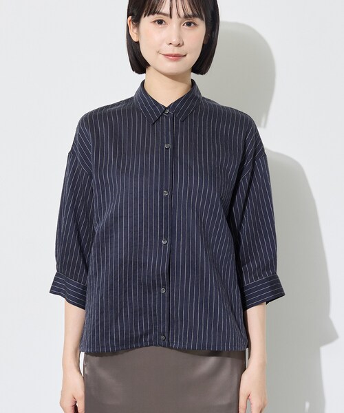 INDIVI（インディヴィ）の「【シアー／7分袖】体型カバーゆったりシャツ（シャツ/ブラウス・レディース・ネイビー系2/ブルー系7/ピンク系その他・05/13/15 /34/38）」の17枚目の写真