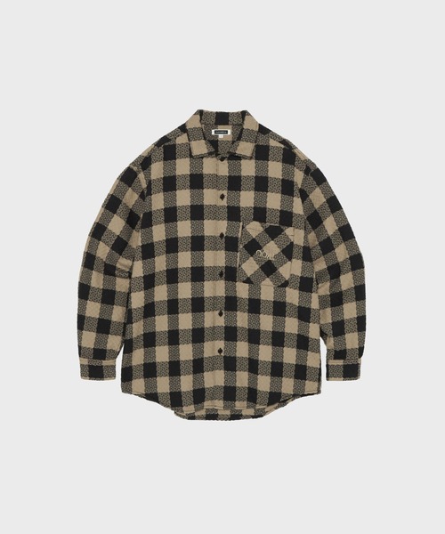 nanamica(ナナミカ)の「【nanamica / ナナミカ】S26FG017 OOAL Block Check Jacquard Shirt(シャツ/ブラウス・メンズ・ベージュ・MEDIUM/SMALL)」の1枚目の写真