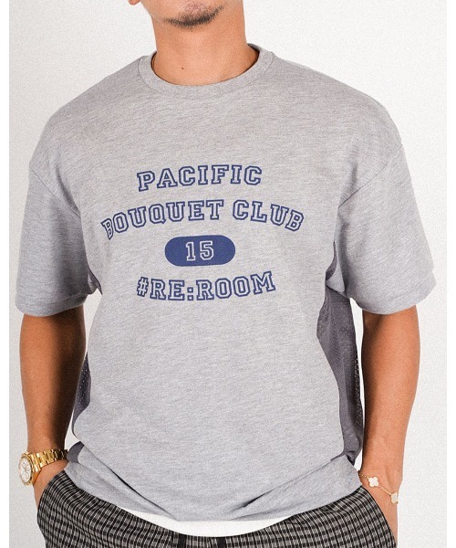 #Re:room(リルーム)の「メッシュスイッチングスウェットTシャツ(Tシャツ/カットソー・メンズ・グレー/ブラック/ネイビー・M-L/S-M)」の3枚目の写真