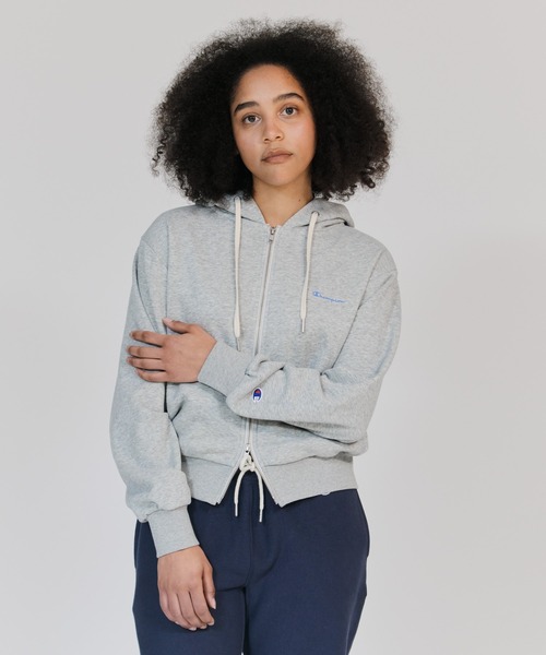 Champion(チャンピオン)の「【Champion/チャンピオン】レディース ダブルジップフーデッドスウェットシャツ(パーカー・レディース・ヘザーグレー/ネイビー系1/レッド系その他3/オートミール/ブラック系その他・MEDIUM/LARGE)」の1枚目の写真
