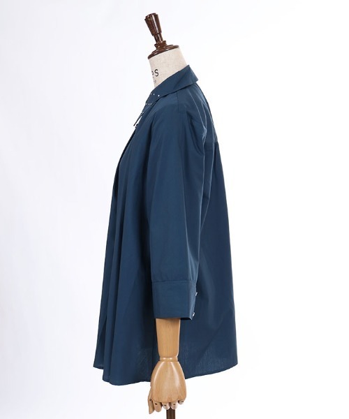 axes femme(アクシーズファム)の「タックデザイン七分袖シャツ(シャツ/ブラウス・レディース・ブルーグリーン/ホワイト/ワイン・FREE)」の13枚目の写真