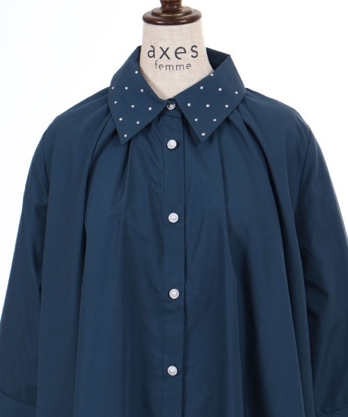 axes femme(アクシーズファム)の「タックデザイン七分袖シャツ(シャツ/ブラウス・レディース・ブルーグリーン/ホワイト/ワイン・FREE)」の15枚目の写真