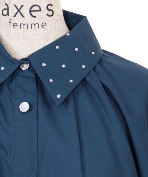 axes femme(アクシーズファム)の「タックデザイン七分袖シャツ(シャツ/ブラウス・レディース・ブルーグリーン/ホワイト/ワイン・FREE)」の17枚目の写真