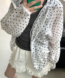 ドット柄シアーパーカー