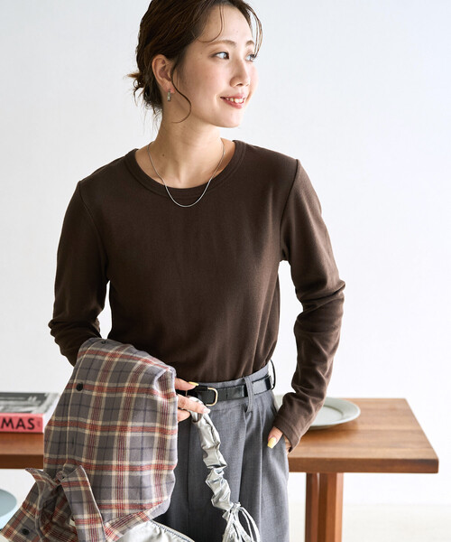 FREAK'S STORE(フリークスストア)の「限定展開 ヘビーウェイト ロングスリーブ Tシャツ(Tシャツ/カットソー・レディース・オリーブ/ピンク/ブラック/ブラウン/オフホワイト/ネイビー・LARGE/MEDIUM/SMALL)」の17枚目の写真