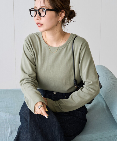 FREAK'S STORE(フリークスストア)の「限定展開 ヘビーウェイト ロングスリーブ Tシャツ(Tシャツ/カットソー・レディース・オリーブ/ピンク/ブラック/ブラウン/オフホワイト/ネイビー・LARGE/MEDIUM/SMALL)」の22枚目の写真