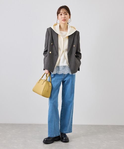 ROPE' PICNIC（ロペピクニック）の「コクーンシルエットダブルジップフーディー/パーカー（パーカー・レディース・ライトグレー/ダークブラウン/キナリ・FREE）」の19枚目の写真