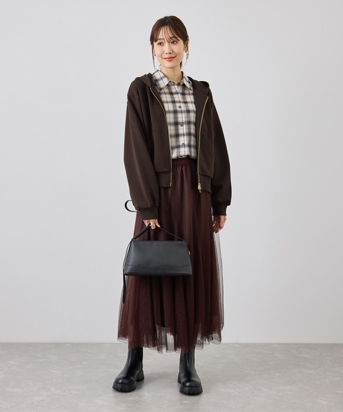ROPE' PICNIC（ロペピクニック）の「コクーンシルエットダブルジップフーディー/パーカー（パーカー・レディース・ライトグレー/ダークブラウン/キナリ・FREE）」の22枚目の写真