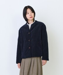 シャンブレーベルベットパディングジャケット
