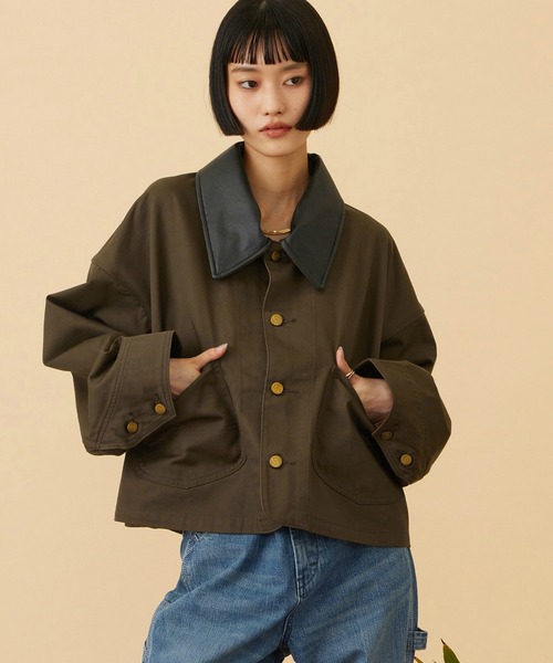 Lee(リー)の「SHORT LOCO JACKET / ショートロコジャケット(カバーオール・レディース・インディゴブルー/ブラウン・SMALL/MEDIUM)」の2枚目の写真