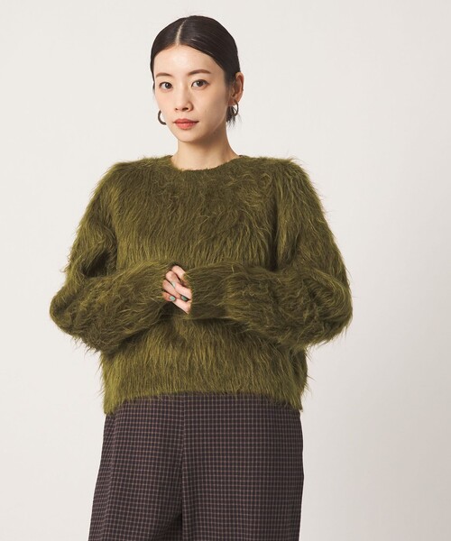 CITEN（シテン）の「＜CITEN＞シャギーニット（ニット/セーター・レディース・ダークグレー/ロイヤルブルー/オリーブ/ピンク・FREE）」の2枚目の写真