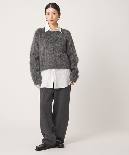 CITEN（シテン）の「＜CITEN＞シャギーニット（ニット/セーター・レディース・ダークグレー/ロイヤルブルー/オリーブ/ピンク・FREE）」の6枚目の写真
