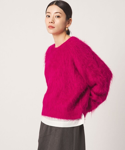 CITEN（シテン）の「＜CITEN＞シャギーニット（ニット/セーター・レディース・ダークグレー/ロイヤルブルー/オリーブ/ピンク・FREE）」の7枚目の写真