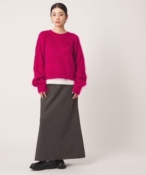CITEN（シテン）の「＜CITEN＞シャギーニット（ニット/セーター・レディース・ダークグレー/ロイヤルブルー/オリーブ/ピンク・FREE）」の8枚目の写真