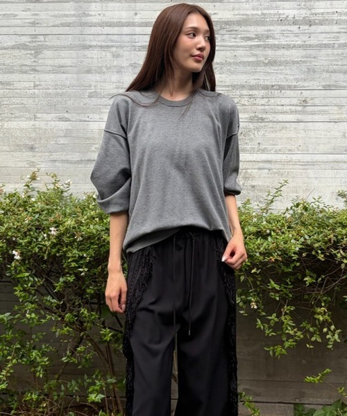 LE CIEL BLEU(ルシェルブルー)の「フラットカットプルオーバー / Flat-Cut Pullover(ニット/セーター・レディース・ネイビー/グレー/ピンク/ブラック・36)」の1枚目の写真