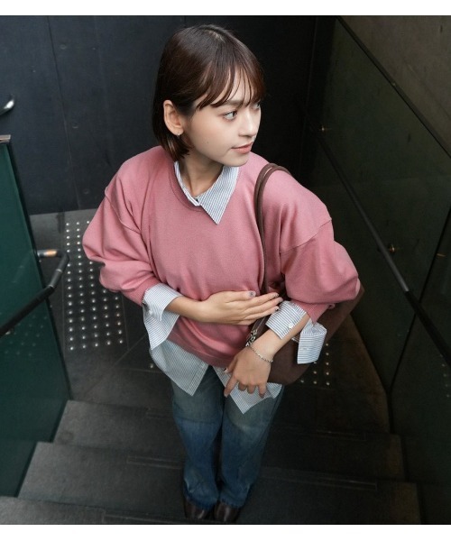 LE CIEL BLEU(ルシェルブルー)の「フラットカットプルオーバー / Flat-Cut Pullover(ニット/セーター・レディース・ネイビー/グレー/ピンク/ブラック・36)」の4枚目の写真