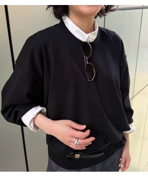 LE CIEL BLEU(ルシェルブルー)の「フラットカットプルオーバー / Flat-Cut Pullover(ニット/セーター・レディース・ネイビー/グレー/ピンク/ブラック・36)」の13枚目の写真