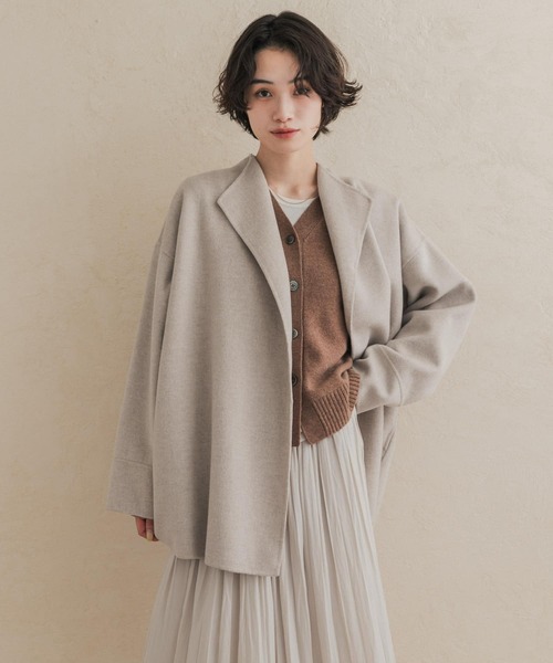 URBAN RESEARCH DOORS(アーバンリサーチドアーズ)の「ウールリバーミドルガウンコート(その他アウター・レディース・ブラウン系その他/ベージュ系その他/チェック・FREE)」の2枚目の写真