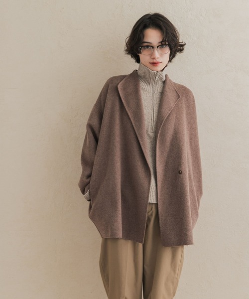 URBAN RESEARCH DOORS(アーバンリサーチドアーズ)の「ウールリバーミドルガウンコート(その他アウター・レディース・ブラウン系その他/ベージュ系その他/チェック・FREE)」の5枚目の写真