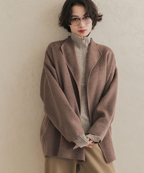 URBAN RESEARCH DOORS(アーバンリサーチドアーズ)の「ウールリバーミドルガウンコート(その他アウター・レディース・ブラウン系その他/ベージュ系その他/チェック・FREE)」の8枚目の写真