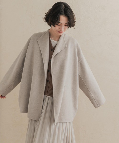 URBAN RESEARCH DOORS(アーバンリサーチドアーズ)の「ウールリバーミドルガウンコート(その他アウター・レディース・ブラウン系その他/ベージュ系その他/チェック・FREE)」の17枚目の写真
