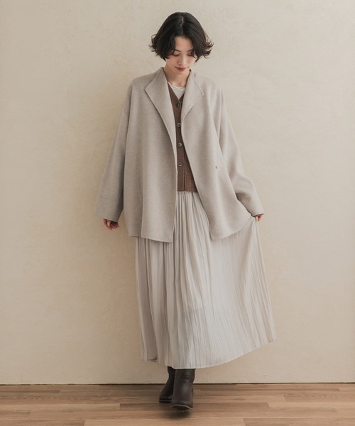 URBAN RESEARCH DOORS(アーバンリサーチドアーズ)の「ウールリバーミドルガウンコート(その他アウター・レディース・ブラウン系その他/ベージュ系その他/チェック・FREE)」の18枚目の写真