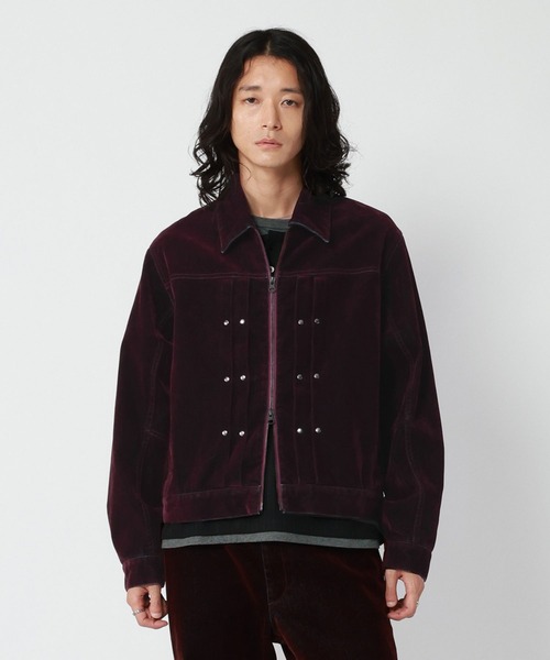 RAGEBLUE(レイジブルー)の「FLOCK PRINTED COMPACT DENIM JACKET/フロッキー加工コンパクトデニムジャケット(デニムジャケット・メンズ・グレー/ネイビー/ワインレッド・MEDIUM/LARGE)」の3枚目の写真