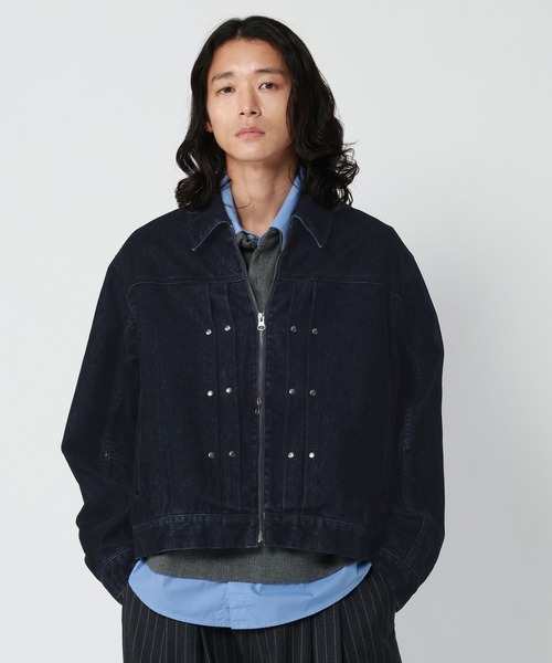 RAGEBLUE(レイジブルー)の「FLOCK PRINTED COMPACT DENIM JACKET/フロッキー加工コンパクトデニムジャケット(デニムジャケット・メンズ・グレー/ネイビー/ワインレッド・MEDIUM/LARGE)」の5枚目の写真