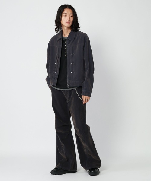 RAGEBLUE(レイジブルー)の「FLOCK PRINTED COMPACT DENIM JACKET/フロッキー加工コンパクトデニムジャケット(デニムジャケット・メンズ・グレー/ネイビー/ワインレッド・MEDIUM/LARGE)」の6枚目の写真