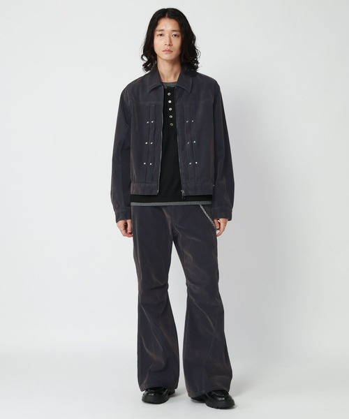 RAGEBLUE(レイジブルー)の「FLOCK PRINTED COMPACT DENIM JACKET/フロッキー加工コンパクトデニムジャケット(デニムジャケット・メンズ・グレー/ネイビー/ワインレッド・MEDIUM/LARGE)」の7枚目の写真