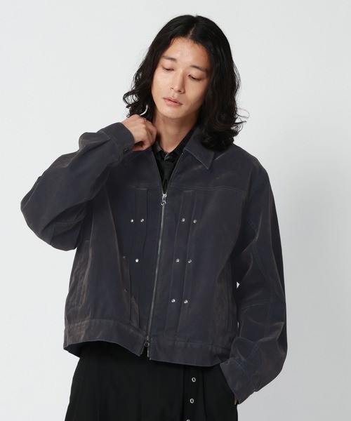RAGEBLUE(レイジブルー)の「FLOCK PRINTED COMPACT DENIM JACKET/フロッキー加工コンパクトデニムジャケット(デニムジャケット・メンズ・グレー/ネイビー/ワインレッド・MEDIUM/LARGE)」の12枚目の写真