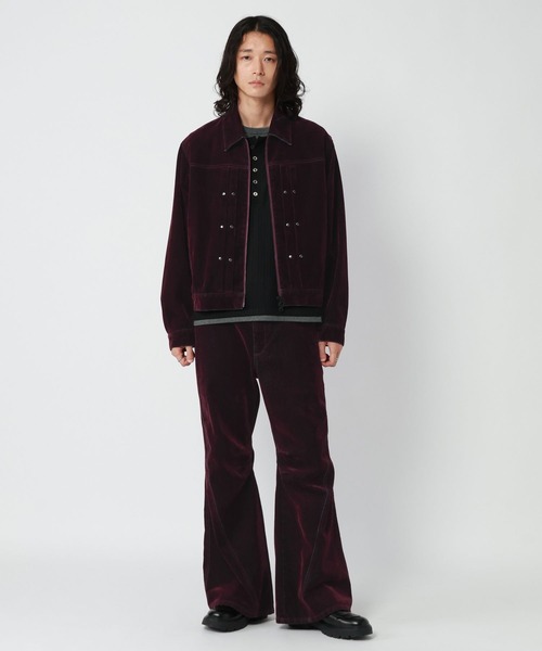RAGEBLUE(レイジブルー)の「FLOCK PRINTED COMPACT DENIM JACKET/フロッキー加工コンパクトデニムジャケット(デニムジャケット・メンズ・グレー/ネイビー/ワインレッド・MEDIUM/LARGE)」の17枚目の写真