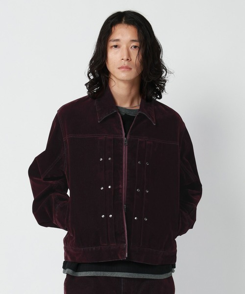 RAGEBLUE(レイジブルー)の「FLOCK PRINTED COMPACT DENIM JACKET/フロッキー加工コンパクトデニムジャケット(デニムジャケット・メンズ・グレー/ネイビー/ワインレッド・MEDIUM/LARGE)」の21枚目の写真
