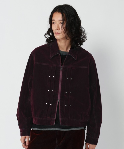 RAGEBLUE(レイジブルー)の「FLOCK PRINTED COMPACT DENIM JACKET/フロッキー加工コンパクトデニムジャケット(デニムジャケット・メンズ・グレー/ネイビー/ワインレッド・MEDIUM/LARGE)」の22枚目の写真