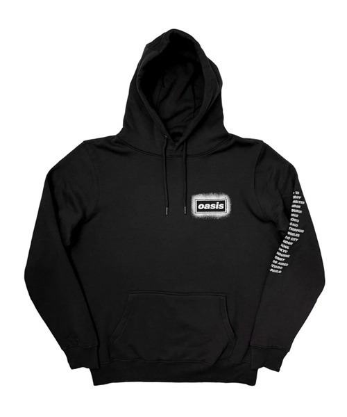 the Oasis(ジオアシス)の「Oasis / オアシス OASIS UNISEX PULLOVER HOODIE: SPRAY LIVE '25 WORLD TOUR ユニセックス プルオーバーフーディー パーカー スウェット トレーナー ライブツアー アームプリント 長袖 メンズ レディース 2026年 秋 秋服 冬 冬服(パーカー・メンズ・ブラック・S/M/L/XL)」の2枚目の写真