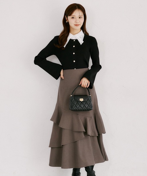 tocco closet(トッコ クローゼット)の「バックレースアップアシメフリルマーメイドスカート(スカート・レディース・ブラック/グレー/チェック・M)」の17枚目の写真