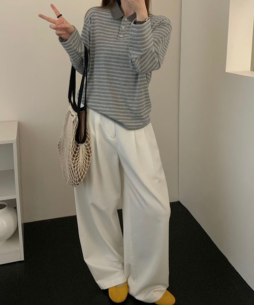 HALEY PESCA(ヘーリーペスカ)の「HALEY PESCA/ベーシック ボーダーポロトップス(ポロシャツ・レディース・その他2/その他1/その他3・FREE)」の9枚目の写真