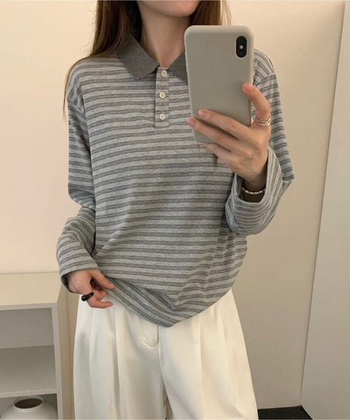 HALEY PESCA(ヘーリーペスカ)の「HALEY PESCA/ベーシック ボーダーポロトップス(ポロシャツ・レディース・その他2/その他1/その他3・FREE)」の10枚目の写真
