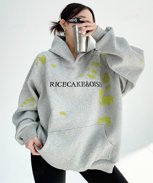 Dalfwin(ダールフィン)の「RICECAKEペイントサガラ刺繍デザインフーディー(パーカー・レディース・ブラック/グレー・FREE)」の18枚目の写真
