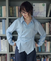 カシュクールアシンメトリーシャツ / wrap asymmetric shirt