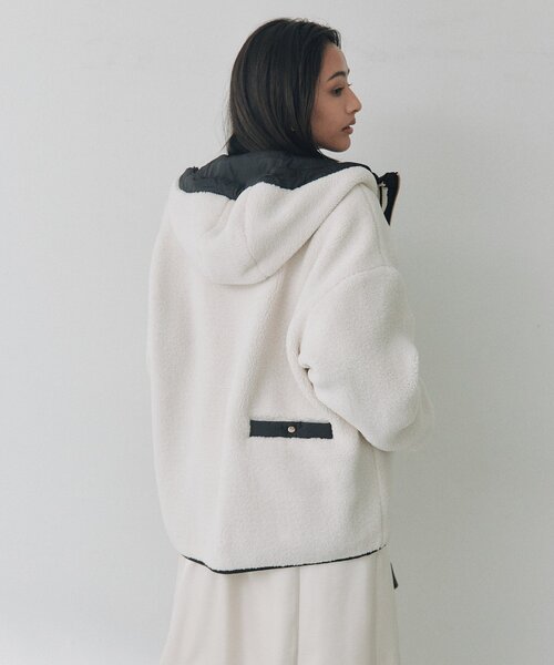 RIVE DROITE(リヴドロワ)の「フードボアZIPコート(秋服/冬服)(その他アウター・レディース・チャコールグレー/オフホワイト・FREE)」の7枚目の写真