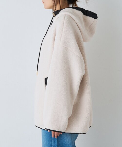 RIVE DROITE(リヴドロワ)の「フードボアZIPコート(秋服/冬服)(その他アウター・レディース・チャコールグレー/オフホワイト・FREE)」の13枚目の写真