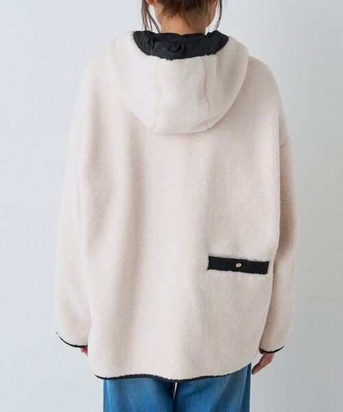 RIVE DROITE(リヴドロワ)の「フードボアZIPコート(秋服/冬服)(その他アウター・レディース・チャコールグレー/オフホワイト・FREE)」の14枚目の写真