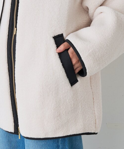 RIVE DROITE(リヴドロワ)の「フードボアZIPコート(秋服/冬服)(その他アウター・レディース・チャコールグレー/オフホワイト・FREE)」の16枚目の写真