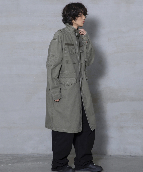 XTONZ(エクストーンズ)の「XJ143 ミリタリー ヴィンテージウォッシュ ロング m65 フィールドジャケット (KHAKI)(ミリタリージャケット・レディース・その他・LARGE/MEDIUM)」の1枚目の写真