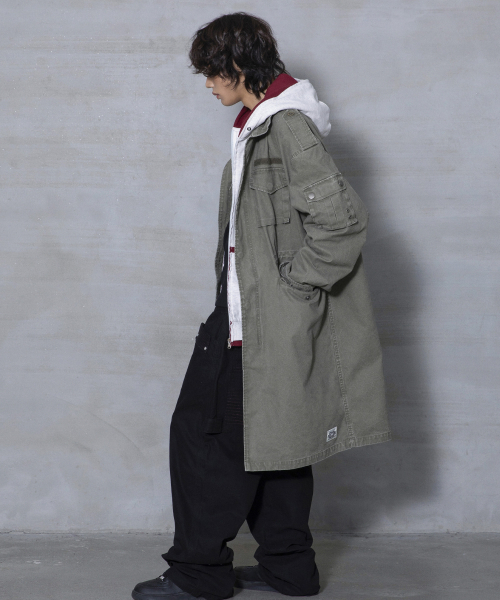 XTONZ(エクストーンズ)の「XJ143 ミリタリー ヴィンテージウォッシュ ロング m65 フィールドジャケット (KHAKI)(ミリタリージャケット・レディース・その他・LARGE/MEDIUM)」の2枚目の写真